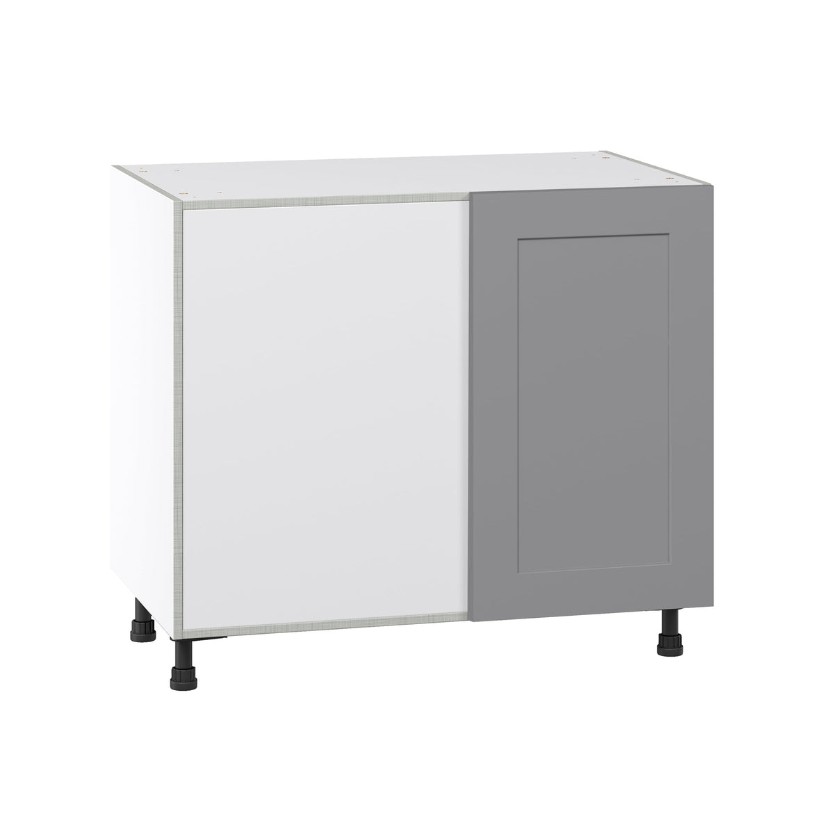Hugo&Borg Beaumont 39-in W x 34.5-in H x 24-in D Slate Gray Blind Corner Base Fully Assembled Cabinet (Flat Panel Shaker Style)