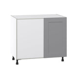 Hugo&Borg Beaumont 39-in W x 34.5-in H x 24-in D Slate Gray Blind Corner Base Fully Assembled Cabinet (Flat Panel Shaker Style)