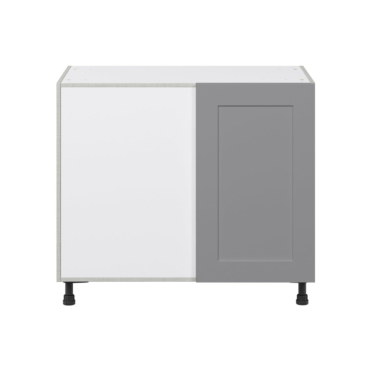 Hugo&Borg Beaumont 39-in W x 34.5-in H x 24-in D Slate Gray Blind Corner Base Fully Assembled Cabinet (Flat Panel Shaker Style)