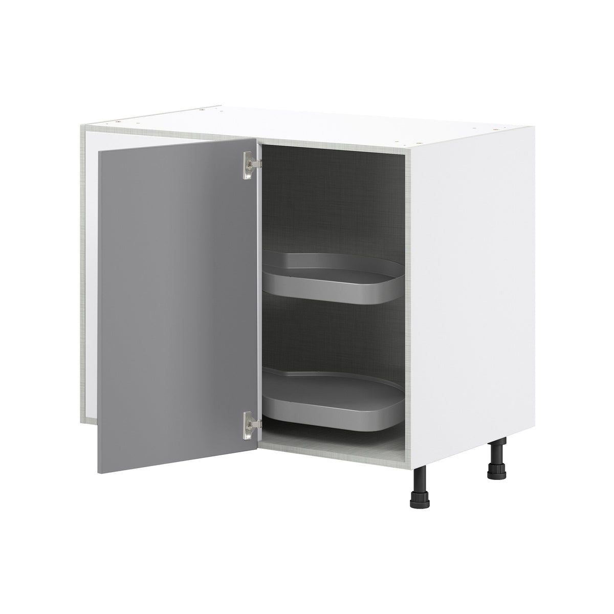 Hugo&Borg Beaumont 39-in W x 34.5-in H x 24-in D Slate Gray Blind Corner Base Fully Assembled Cabinet (Flat Panel Shaker Style)