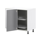 Hugo&Borg Beaumont 39-in W x 34.5-in H x 24-in D Slate Gray Blind Corner Base Fully Assembled Cabinet (Flat Panel Shaker Style)