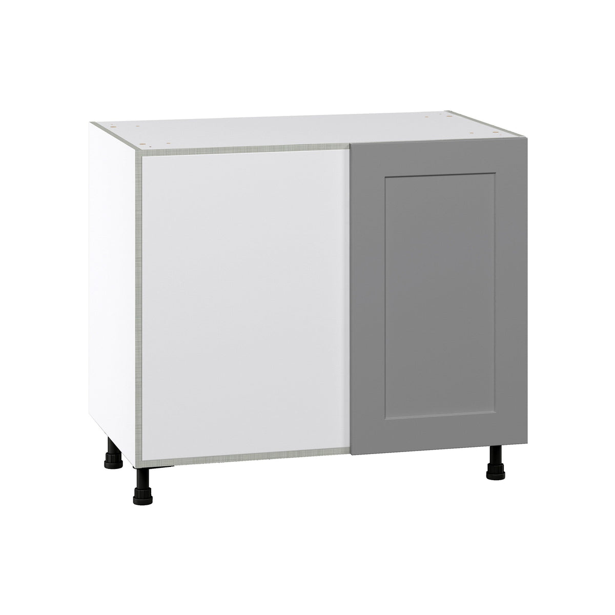 Hugo&Borg Beaumont 39-in W x 34.5-in H x 24-in D Slate Gray Blind Corner Base Fully Assembled Cabinet (Flat Panel Shaker Style)