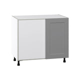 Hugo&Borg Beaumont 39-in W x 34.5-in H x 24-in D Slate Gray Blind Corner Base Fully Assembled Cabinet (Flat Panel Shaker Style)