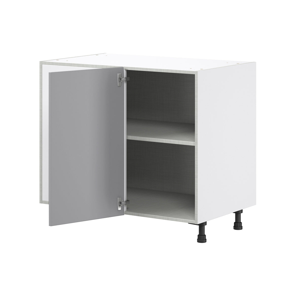 Hugo&Borg Beaumont 39-in W x 34.5-in H x 24-in D Slate Gray Blind Corner Base Fully Assembled Cabinet (Flat Panel Shaker Style)