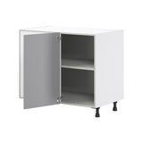Hugo&Borg Beaumont 39-in W x 34.5-in H x 24-in D Slate Gray Blind Corner Base Fully Assembled Cabinet (Flat Panel Shaker Style)