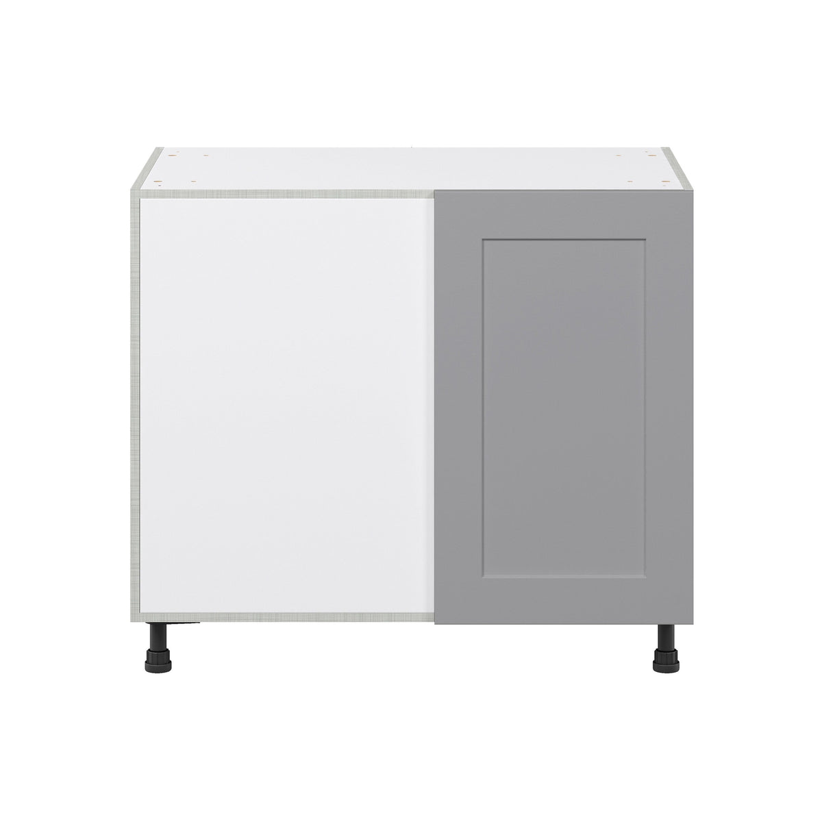 Hugo&Borg Beaumont 39-in W x 34.5-in H x 24-in D Slate Gray Blind Corner Base Fully Assembled Cabinet (Flat Panel Shaker Style)