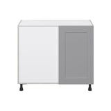 Hugo&Borg Beaumont 39-in W x 34.5-in H x 24-in D Slate Gray Blind Corner Base Fully Assembled Cabinet (Flat Panel Shaker Style)