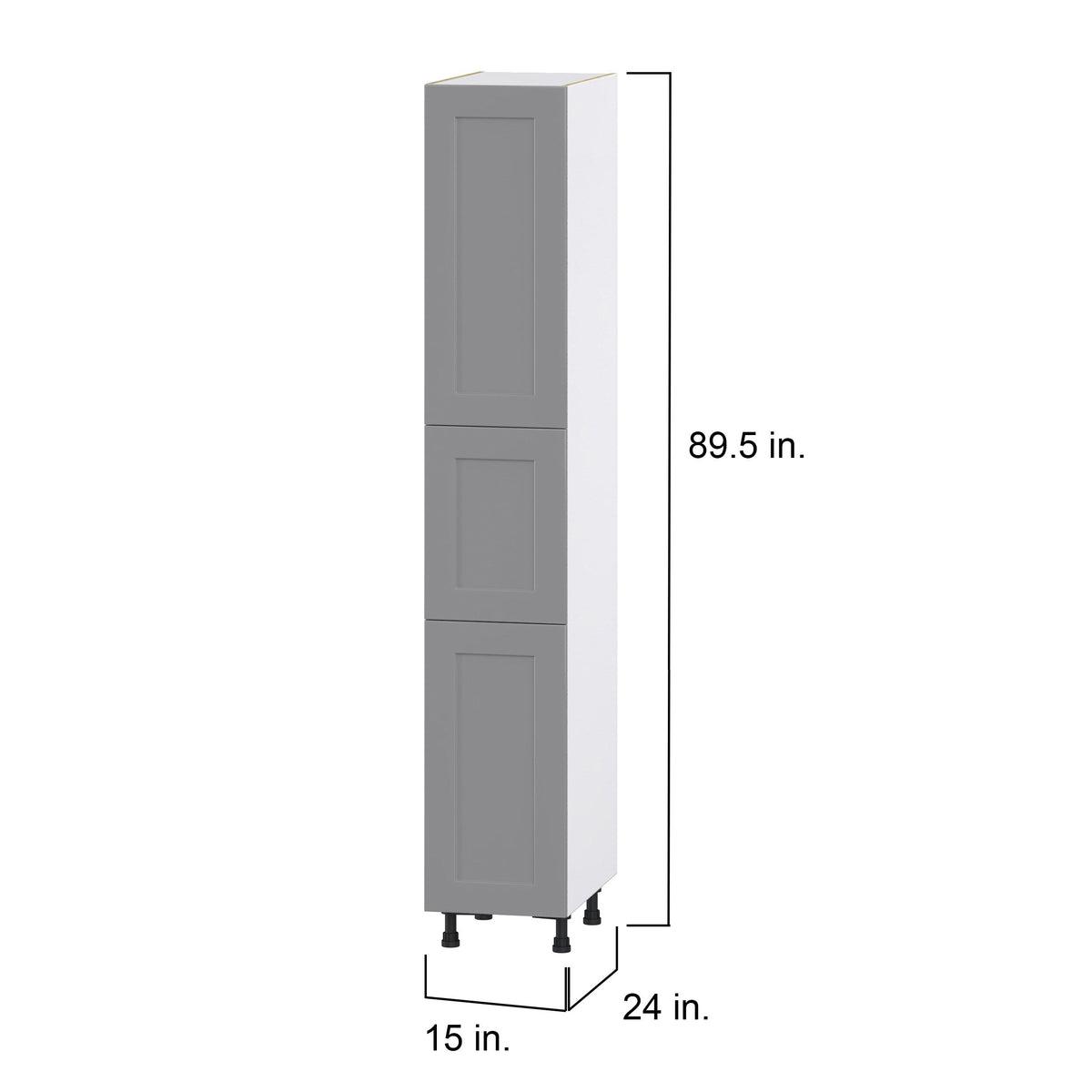 Hugo&Borg Beaumont 15-in W x 89.5-in H x 24-in D Slate Gray Pantry Fully Assembled Cabinet (Flat Panel Shaker Door Style)