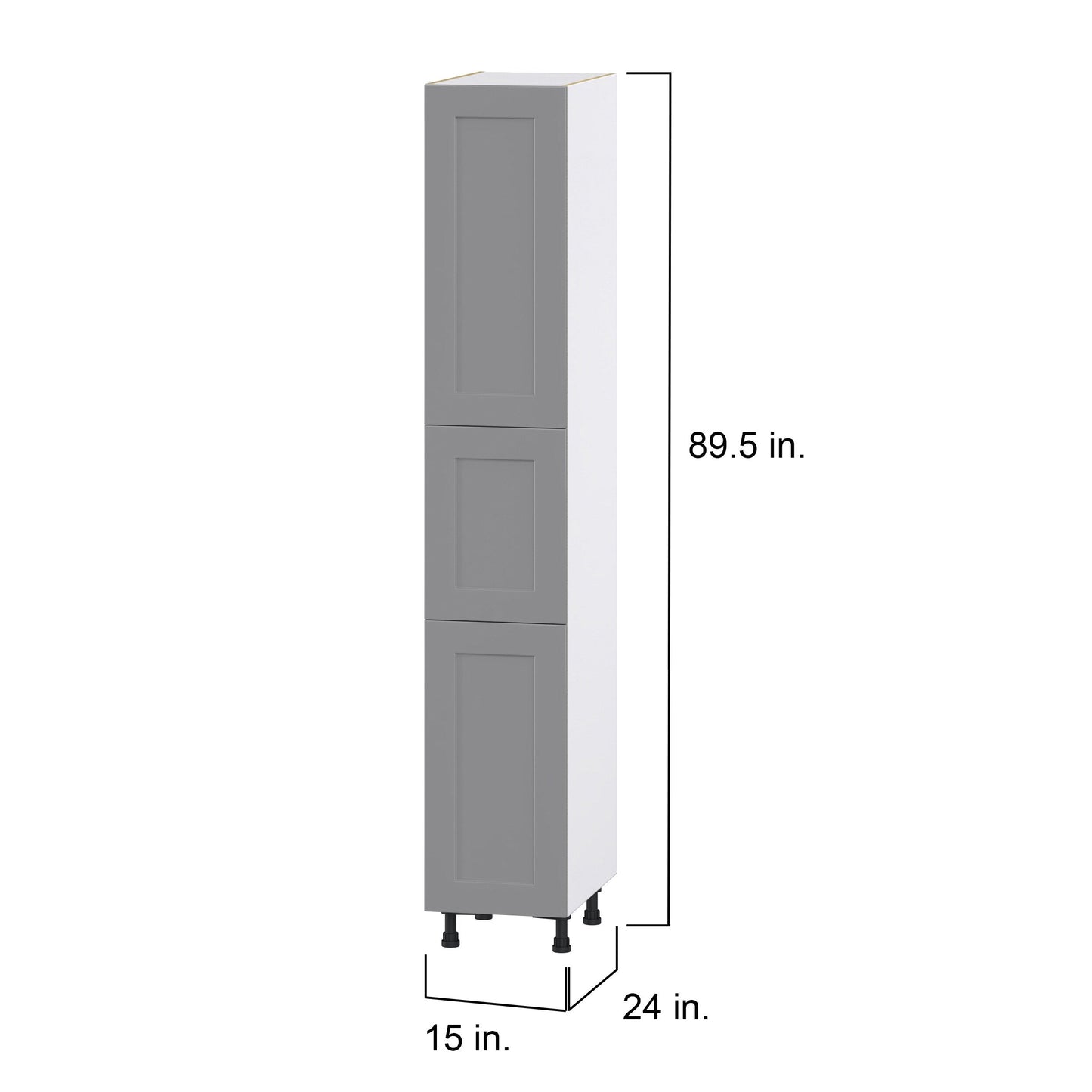 Hugo&Borg Beaumont 15-in W x 89.5-in H x 24-in D Slate Gray Pantry Fully Assembled Cabinet (Flat Panel Shaker Door Style)