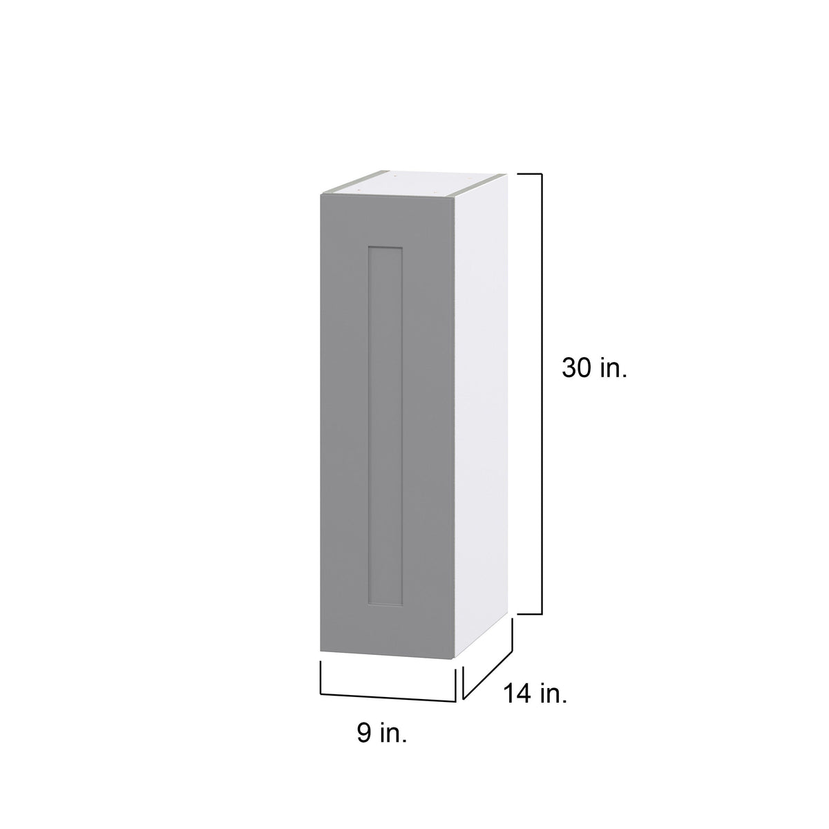 Hugo&Borg Beaumont 9-in W x 30-in H x 14-in D Slate Gray Wall Fully Assembled Cabinet (Flat Panel Shaker Door Style)