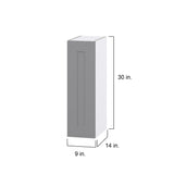Hugo&Borg Beaumont 9-in W x 30-in H x 14-in D Slate Gray Wall Fully Assembled Cabinet (Flat Panel Shaker Door Style)