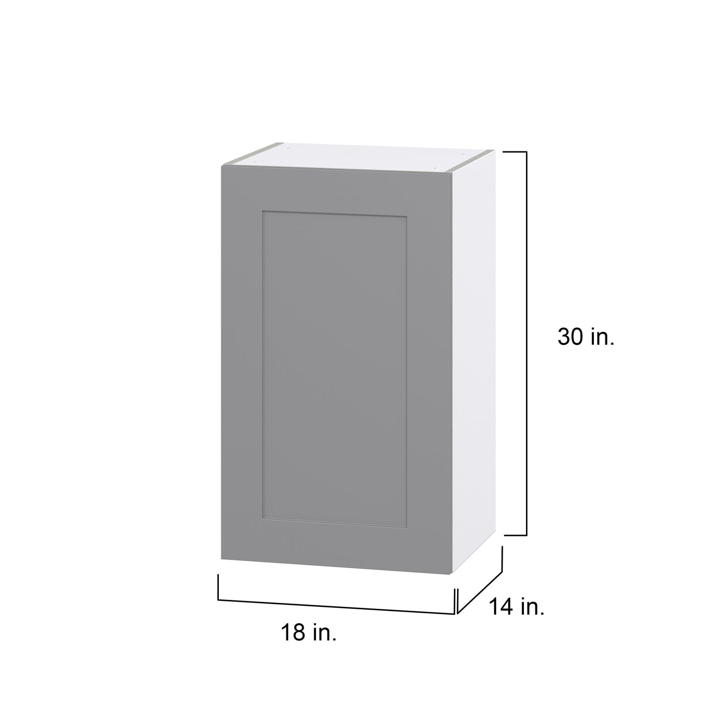 Hugo&Borg Beaumont 18-in W x 30-in H x 14-in D Slate Gray Wall Fully Assembled Cabinet (Flat Panel Shaker Door Style)