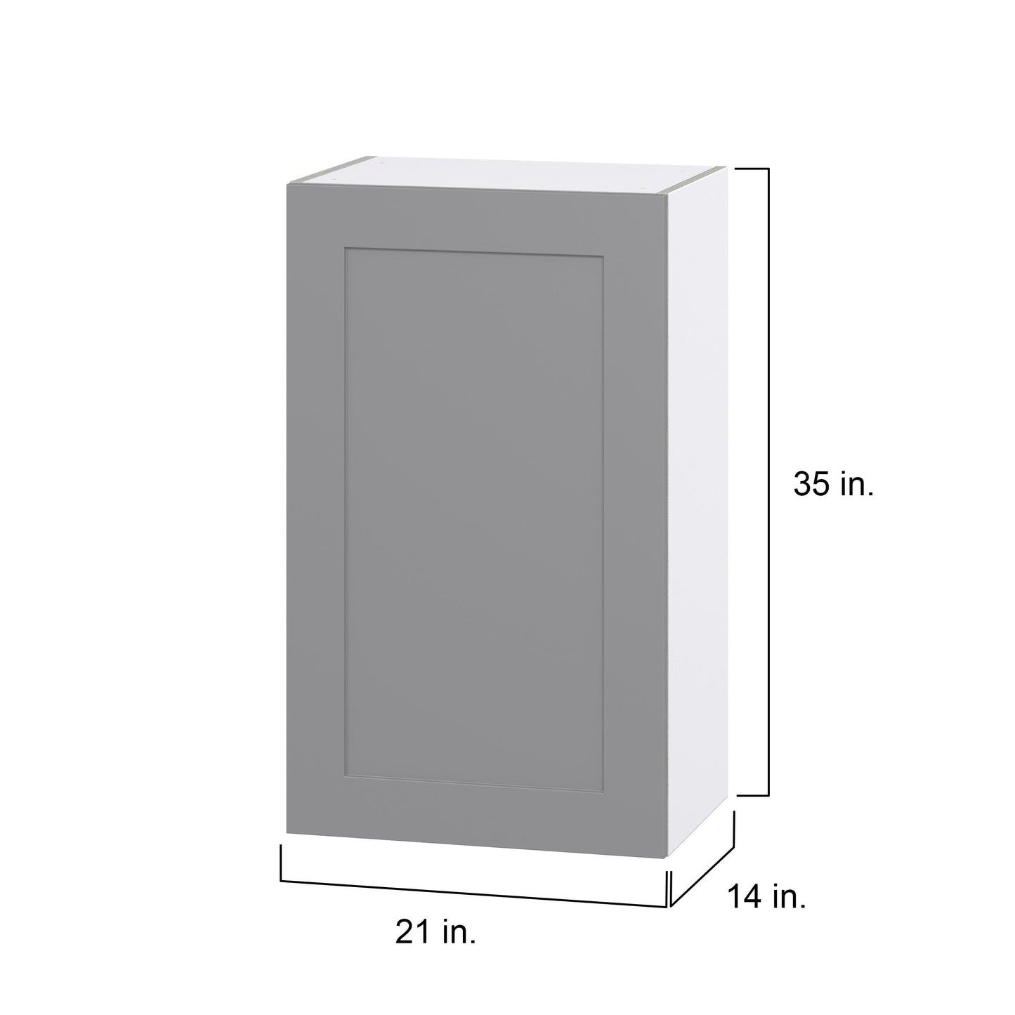 Hugo&Borg Beaumont 21-in W x 35-in H x 14-in D Slate Gray Wall Fully Assembled Cabinet (Flat Panel Shaker Door Style)