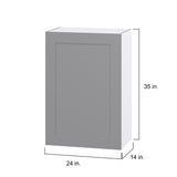 Hugo&Borg Beaumont 24-in W x 35-in H x 14-in D Slate Gray Wall Fully Assembled Cabinet (Flat Panel Shaker Door Style)