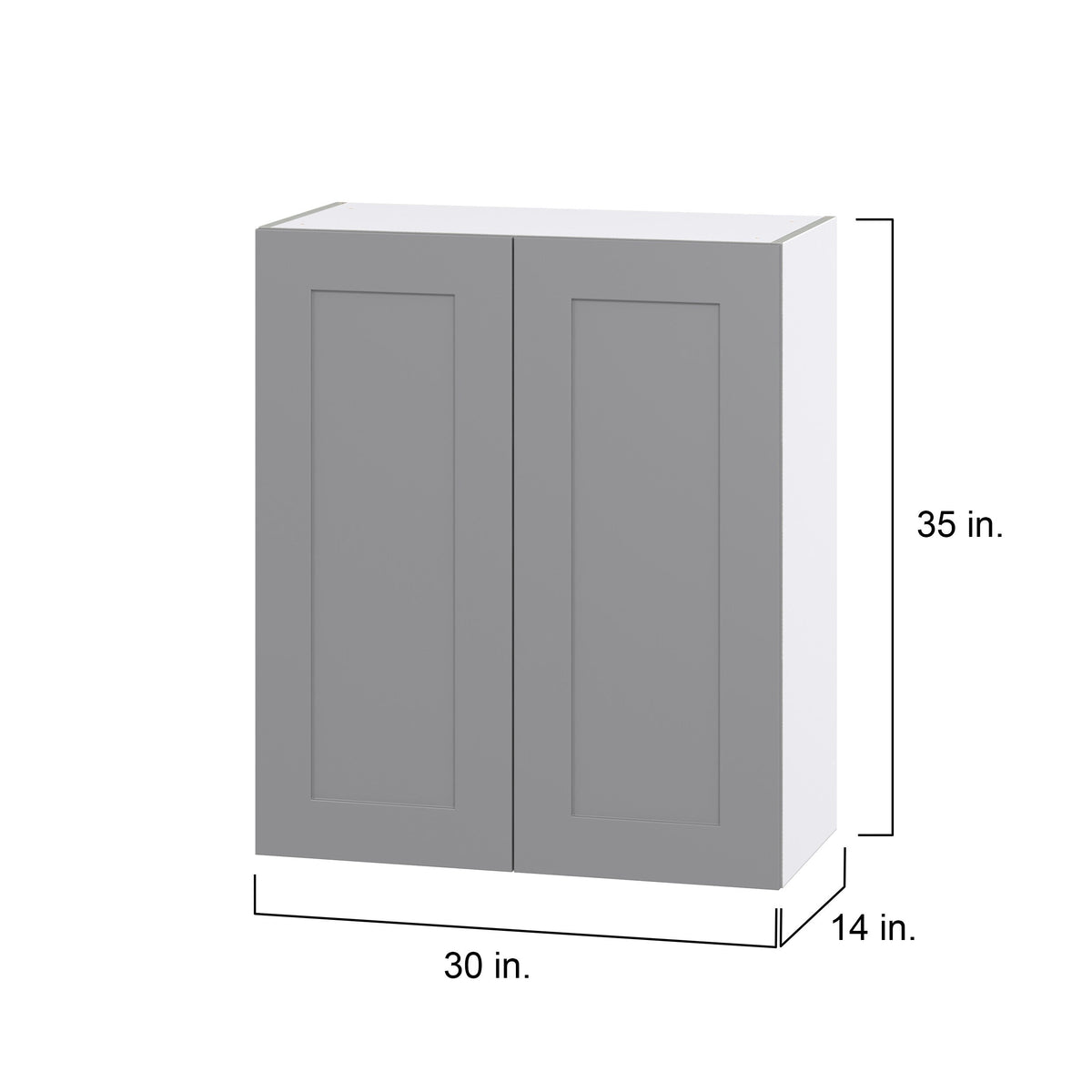 Hugo&Borg Beaumont 30-in W x 35-in H x 14-in D Slate Gray Wall Fully Assembled Cabinet (Flat Panel Shaker Door Style)