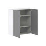 Hugo&Borg Beaumont 30-in W x 35-in H x 14-in D Slate Gray Wall Fully Assembled Cabinet (Flat Panel Shaker Door Style)