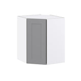 Hugo&Borg Beaumont 24-in W x 30-in H x 14-in D Slate Gray Diagonal Corner Wall Fully Assembled Cabinet (Flat Panel Shaker Style)