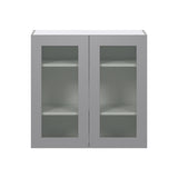 Hugo&Borg Beaumont 36-in W x 35-in H x 14-in D Slate Gray Wall Fully Assembled Cabinet (Glass Panel Shaker Door Style)