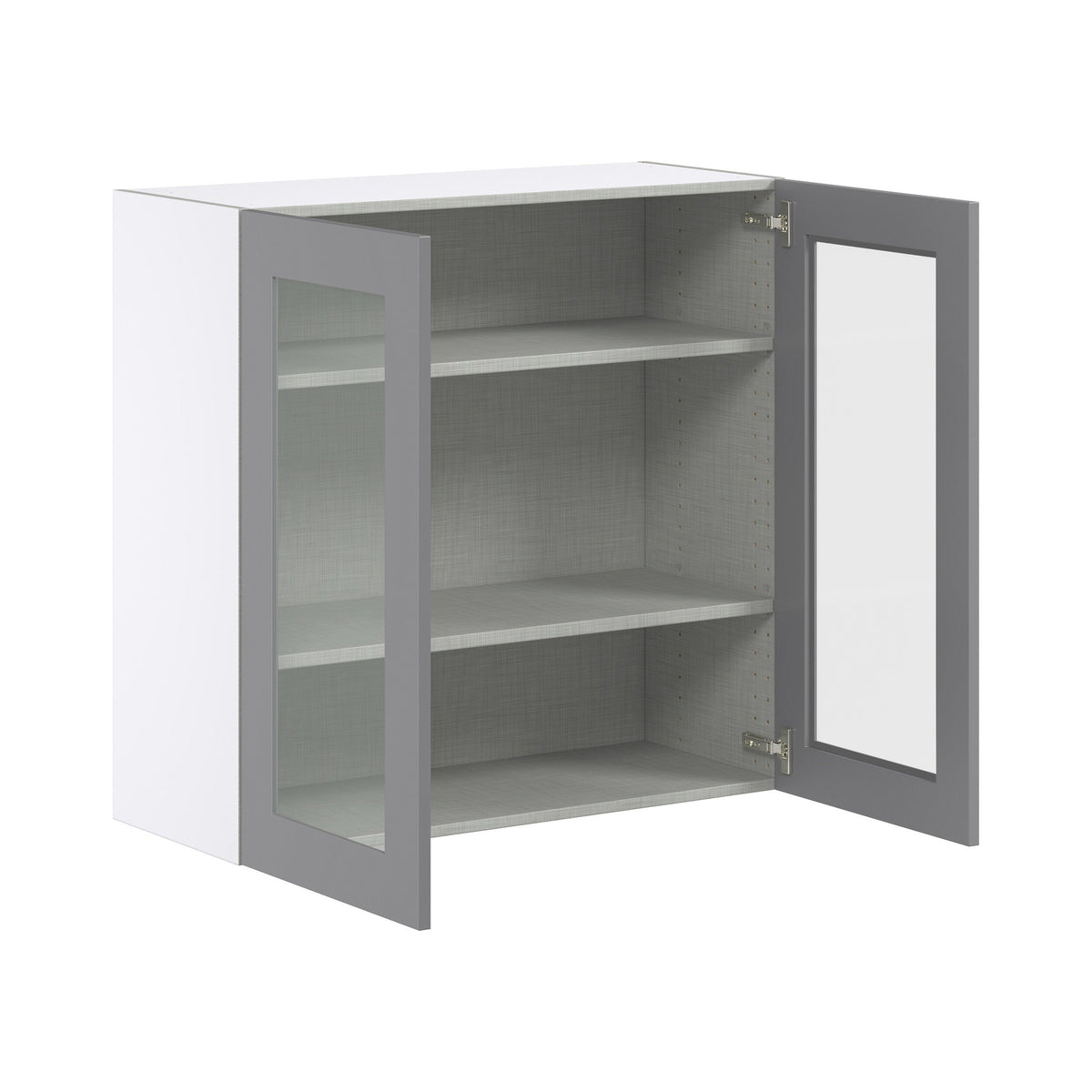Hugo&Borg Beaumont 36-in W x 35-in H x 14-in D Slate Gray Wall Fully Assembled Cabinet (Glass Panel Shaker Door Style)