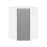 Hugo&Borg Beaumont 24-in W x 35-in H x 14-in D Slate Gray Diagonal Corner Wall Fully Assembled Cabinet (Flat Panel Shaker Style)