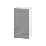 Hugo&Borg Beaumont 18-in W x 35-in H x 14-in D Slate Gray 2-Drawers Wall Fully Assembled Cabinet (Flat Panel Shaker Style)