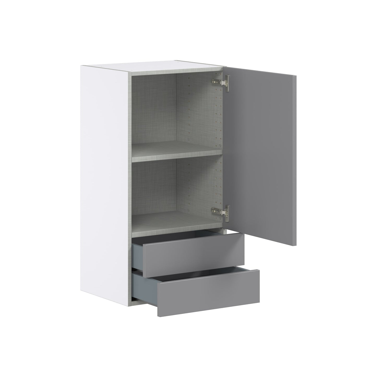Hugo&Borg Beaumont 18-in W x 35-in H x 14-in D Slate Gray 2-Drawers Wall Fully Assembled Cabinet (Flat Panel Shaker Style)