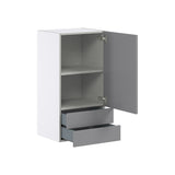 Hugo&Borg Beaumont 18-in W x 35-in H x 14-in D Slate Gray 2-Drawers Wall Fully Assembled Cabinet (Flat Panel Shaker Style)