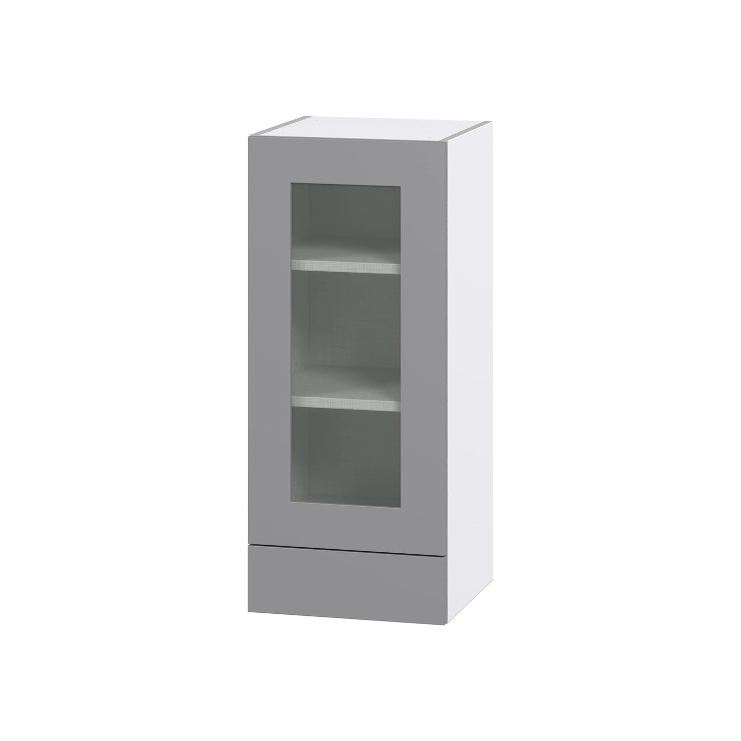 Hugo&Borg Beaumont 15-in W x 35-in H x 14-in D Slate Gray 2-Drawers Wall Fully Assembled Cabinet (Glass Panel Shaker Style)
