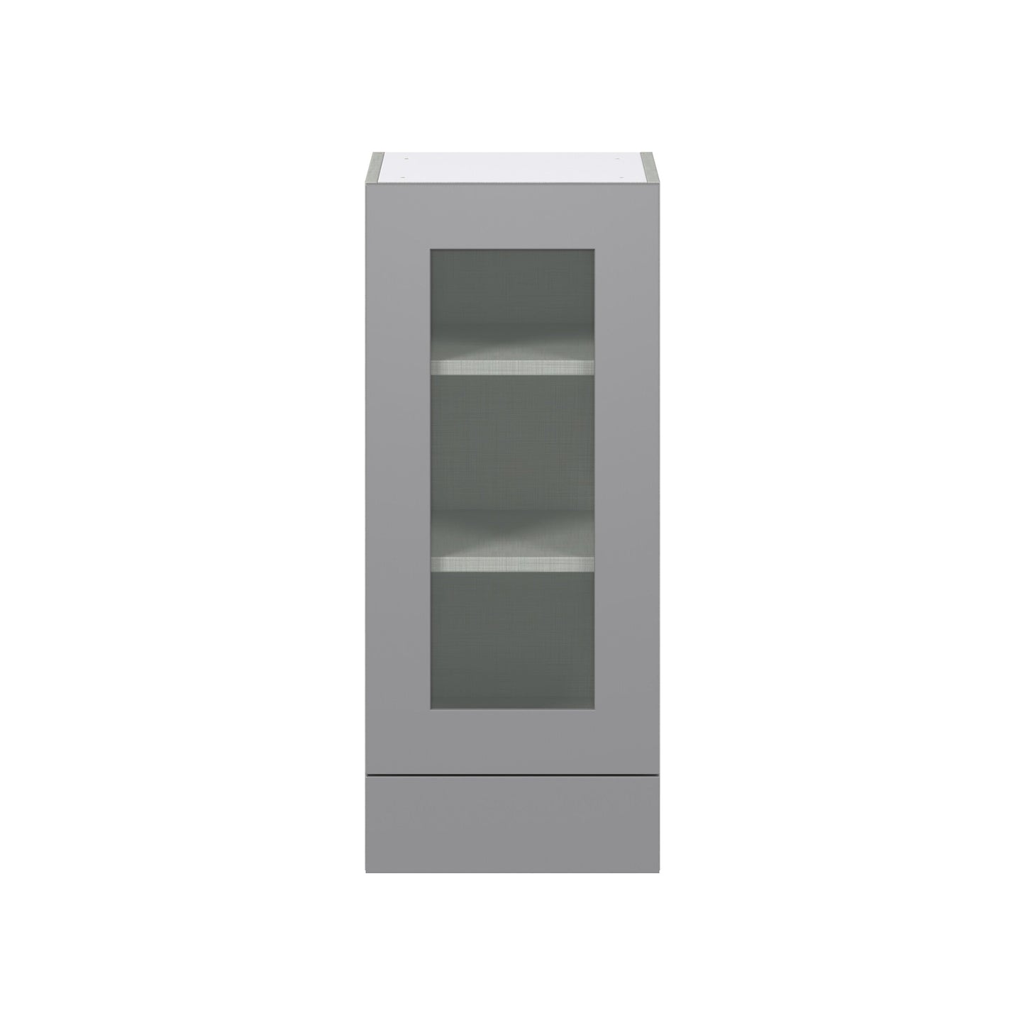 Hugo&Borg Beaumont 15-in W x 35-in H x 14-in D Slate Gray 2-Drawers Wall Fully Assembled Cabinet (Glass Panel Shaker Style)