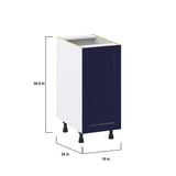 Hugo&Borg Lorette 15-in W x 34.5-in H x 24-in D Navy Blue 3-Drawers Base Fully Assembled Cabinet (Recessed Panel Shaker Style)