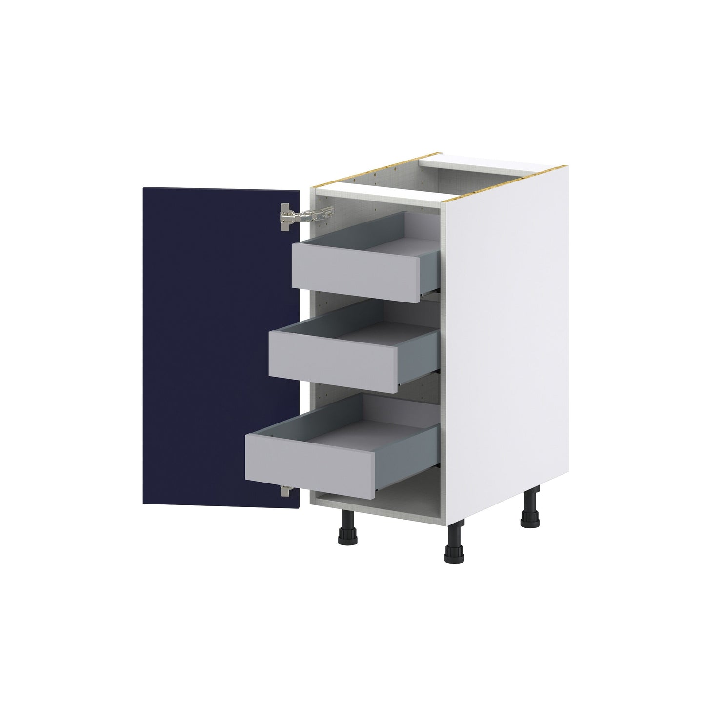Hugo&Borg Lorette 15-in W x 34.5-in H x 24-in D Navy Blue 3-Drawers Base Fully Assembled Cabinet (Recessed Panel Shaker Style)