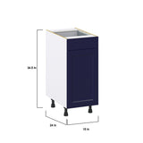 Hugo&Borg Lorette 15-in W x 34.5-in H x 24-in D Navy Blue 1-Drawer Base Fully Assembled Cabinet (Recessed Panel Shaker Style)