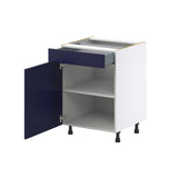 Hugo&Borg Lorette 24-in W x 34.5-in H x 24-in D Navy Blue 1-Drawer Base Fully Assembled Cabinet (Recessed Panel Shaker Style)