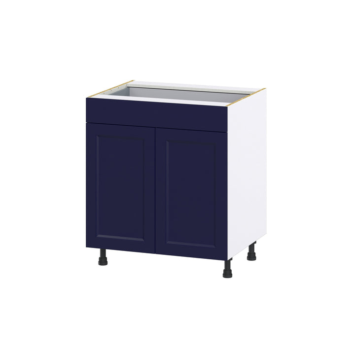 Hugo&Borg Lorette 30-in W x 34.5-in H x 24-in D Navy Blue 1-Drawer Base Fully Assembled Cabinet (Recessed Panel Shaker Style)