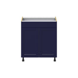 Hugo&Borg Lorette 30-in W x 34.5-in H x 24-in D Navy Blue 1-Drawer Base Fully Assembled Cabinet (Recessed Panel Shaker Style)