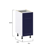 Hugo&Borg Lorette 15-in W x 34.5-in H x 24-in D Navy Blue 1-Drawer Base Fully Assembled Cabinet (Recessed Panel Shaker Style)