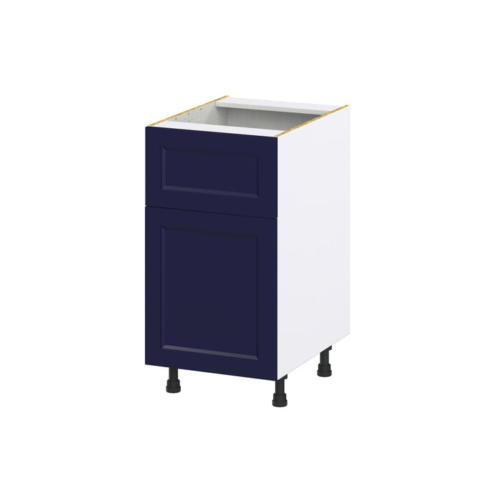 Hugo&Borg Lorette 18-in W x 34.5-in H x 24-in D Navy Blue 1-Drawer Base Fully Assembled Cabinet (Recessed Panel Shaker Style)
