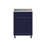 Hugo&Borg Lorette 24-in W x 34.5-in H x 24-in D Navy Blue 1-Drawer Base Fully Assembled Cabinet (Recessed Panel Shaker Style)