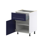 Hugo&Borg Lorette 24-in W x 34.5-in H x 24-in D Navy Blue 1-Drawer Base Fully Assembled Cabinet (Recessed Panel Shaker Style)