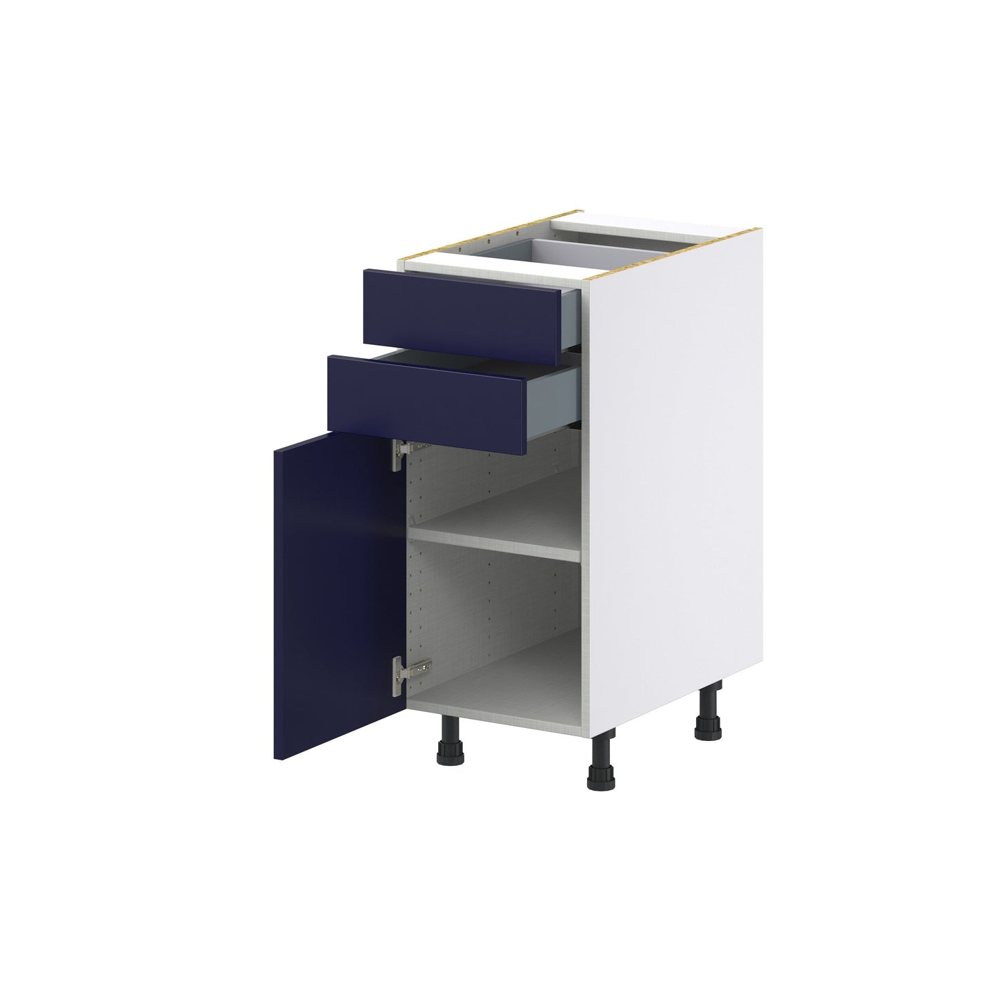Hugo&Borg Lorette 15-in W x 34.5-in H x 24-in D Navy Blue 2-Drawers Base Fully Assembled Cabinet (Recessed Panel Shaker Style)