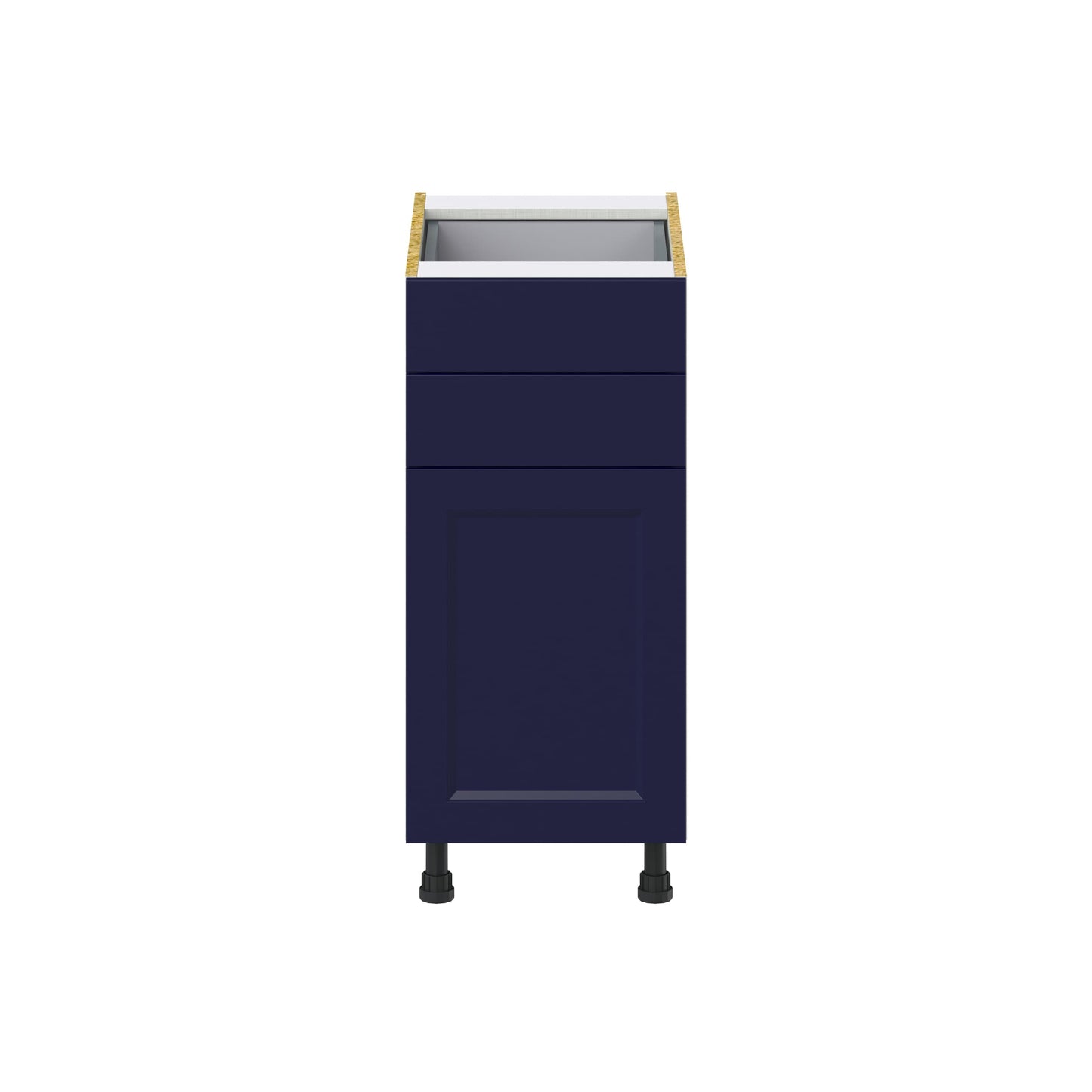 Hugo&Borg Lorette 15-in W x 34.5-in H x 24-in D Navy Blue 2-Drawers Base Fully Assembled Cabinet (Recessed Panel Shaker Style)