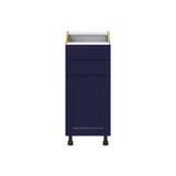 Hugo&Borg Lorette 15-in W x 34.5-in H x 24-in D Navy Blue 2-Drawers Base Fully Assembled Cabinet (Recessed Panel Shaker Style)