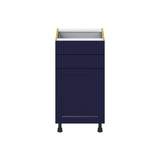 Hugo&Borg Lorette 18-in W x 34.5-in H x 24-in D Navy Blue 2-Drawers Base Fully Assembled Cabinet (Recessed Panel Shaker Style)