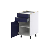 Hugo&Borg Lorette 18-in W x 34.5-in H x 24-in D Navy Blue 2-Drawers Base Fully Assembled Cabinet (Recessed Panel Shaker Style)