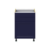 Hugo&Borg Lorette 24-in W x 34.5-in H x 24-in D Navy Blue 2-Drawers Base Fully Assembled Cabinet (Recessed Panel Shaker Style)