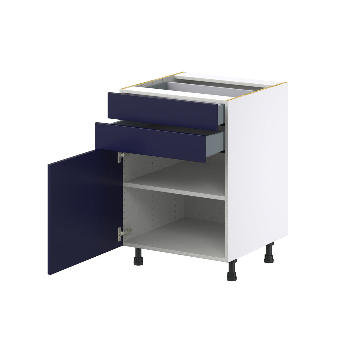 Hugo&Borg Lorette 24-in W x 34.5-in H x 24-in D Navy Blue 2-Drawers Base Fully Assembled Cabinet (Recessed Panel Shaker Style)