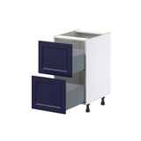 Hugo&Borg Lorette 18-in W x 34.5-in H x 25-in D Navy Blue 2-Drawer Base Fully Assembled Cabinet