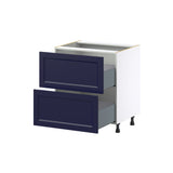 Hugo&Borg Lorette 30-in W x 34.5-in H x 25-in D Navy Blue 2-Drawer Base Fully Assembled Cabinet