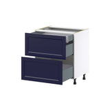 Hugo&Borg Lorette 30-in W x 34.5-in H x 24-in D Navy Blue 2-Drawer Base Fully Assembled Cabinet
