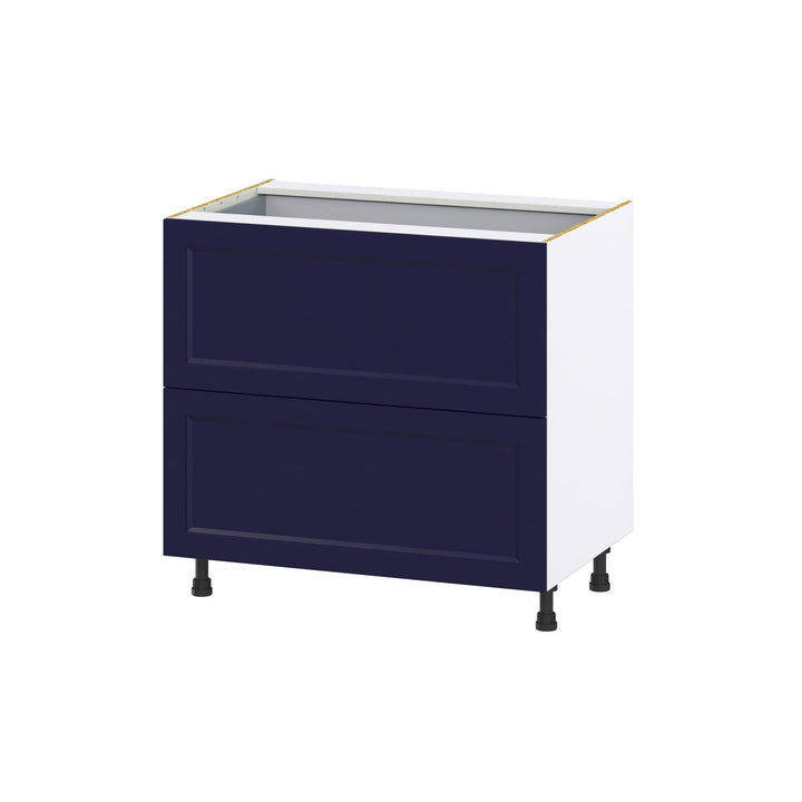 Hugo&Borg Lorette 36-in W x 34.5-in H x 24-in D Navy Blue 2-Drawer Base Fully Assembled Cabinet